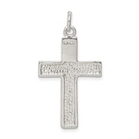 Sterling Silver Polished Squared Cross Crucifix Pendant view 4