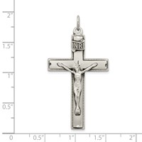 Sterling Silver Inri Crucifix Cross Pendant with Prayer view 3