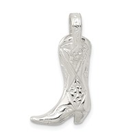 Sterling Silver Cowboy Boot Charm view 1
