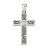 Sterling Silver Antiqued Box Cross Crucifix Pendant view 4