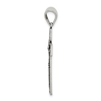 Sterling Silver Antiqued & Textured Crucifix Pendant view 2