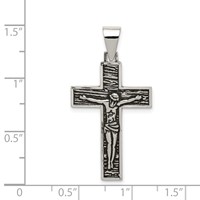 Sterling Silver Antiqued & Textured Crucifix Pendant view 3