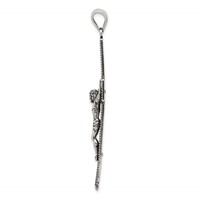 Sterling Silver Antiqued Beaded Filigree Crucifix Pendant view 2