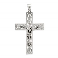 Sterling Silver Antiqued Beaded Filigree Crucifix Pendant view 4