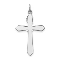Sterling Silver Platinum-plated Black Epxy Purple CZ Inri Cross Pendant view 4