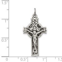 Sterling Silver Antiqued Irish 4-Way Inri Crucifix Cross Pendant view 3