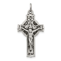 Sterling Silver Antiqued Irish 4-Way Inri Crucifix Cross Pendant view 1