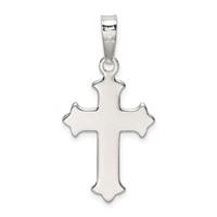 Sterling Silver Polished Textured Crucifix Pendant view 4