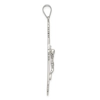 Sterling Silver Polished Crucifix Pendant view 2