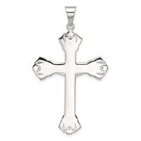 Sterling Silver Polished Crucifix Pendant view 3