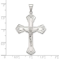 Sterling Silver Polished Crucifix Pendant view 4