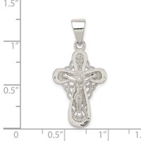 Sterling Silver Polished Small Crucifix Pendant view 3