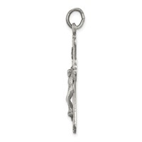 Sterling Silver Antiqued and Brushed Inri Crucifix Pendant view 2