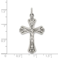 Sterling Silver Antiqued and Brushed Inri Crucifix Pendant view 3