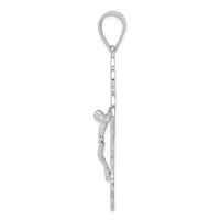 Sterling Silver Polished Crucifix Pendant view 2