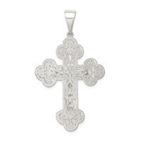 Sterling Silver Polished Crucifix Pendant view 4