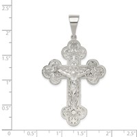 Sterling Silver Polished Crucifix Pendant view 3