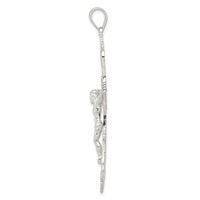 Sterling Silver Polished Crucifix Pendant view 2