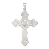 Sterling Silver Polished Crucifix Pendant view 4