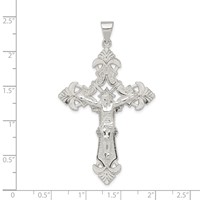 Sterling Silver Polished Crucifix Pendant view 3