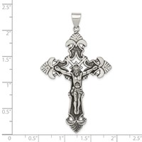 Sterling Silver Antiqued Crucifix Pendant view 3