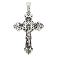 Sterling Silver Antiqued Crucifix Pendant view 1