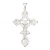 Sterling Silver Polished Large Inri Crucifix Pendant view 4