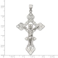 Sterling Silver Polished Large Inri Crucifix Pendant view 3