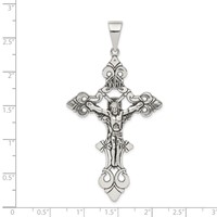 Sterling Silver Antiqued Large Inri Crucifix Pendant view 3