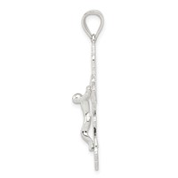 Sterling Silver Polished Crucifix Pendant view 2