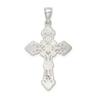 Sterling Silver Polished Crucifix Pendant view 4