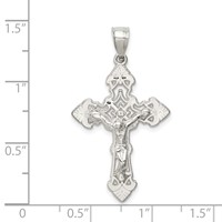 Sterling Silver Polished Crucifix Pendant view 3
