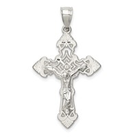 Sterling Silver Polished Crucifix Pendant view 1