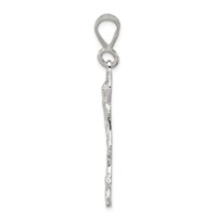 Sterling Silver Polished & Textured St. Lazarus Pendant view 2