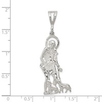 Sterling Silver Polished & Textured St. Lazarus Pendant view 3