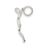Sterling Silver Polished Mini Jesus Cross Chain Slide view 2