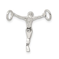 Sterling Silver Polished Mini Jesus Cross Chain Slide view 4