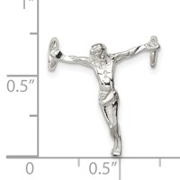 Sterling Silver Polished Mini Jesus Cross Chain Slide view 3