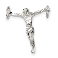 Sterling Silver Polished Mini Jesus Cross Chain Slide view 1