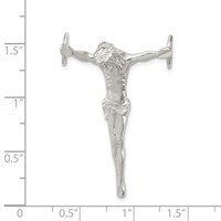 Sterling Silver Polished Jesus Cross Chain Slide Pendant view 3