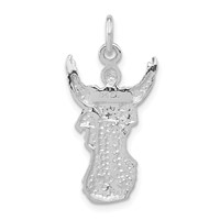 Sterling Silver Polished & Textured Jesus Pendant view 4