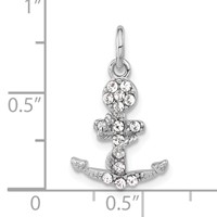 Sterling Silver Polished Crystal Mariner Cross Pendant view 3