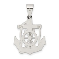 Sterling Silver Polished Mini Mariner Inri Crucifix Pendant view 4