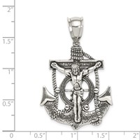 Sterling Silver Antiqued Crucifix Pendant view 3