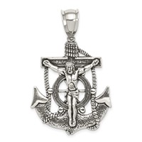 Sterling Silver Antiqued Crucifix Pendant view 1
