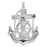Sterling Silver Polished Mariner Cross Pendant view 4
