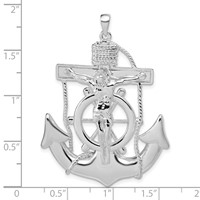 Sterling Silver Polished Mariner Cross Pendant view 3