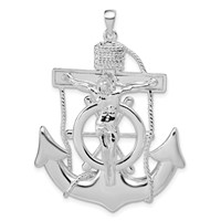 Sterling Silver Polished Mariner Cross Pendant view 1