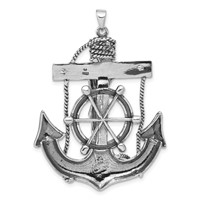 Sterling Silver Antiqued Mariner Cross Pendant view 4