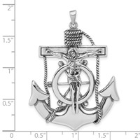 Sterling Silver Antiqued Mariner Cross Pendant view 3